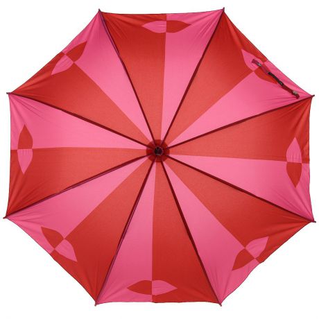 Зонт-трость женский "Red Pink Lips", механический, цвет: красный, розовый