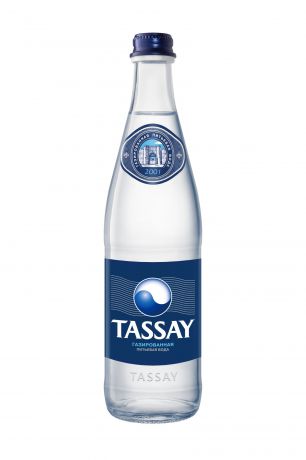 Вода TASSAY природная питьевая, 0.5 л, стекло, газированная