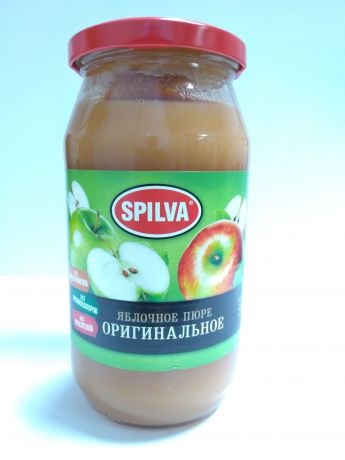 Фруктовые консервы Spilva Яблочное пюре оригинальное Стеклянная банка