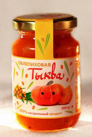 Варенье Кума Тыква Облепиховая тыква Стеклянная банка, 200