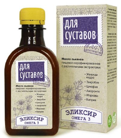 Льняное масло Компас Здоровья органическое, натуральное, растительное, 200