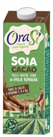 Растительное молоко orasi Soia Cоевый напиток со вкусом какао, обогащенный витаминами 1л Тетра Пак, 1000