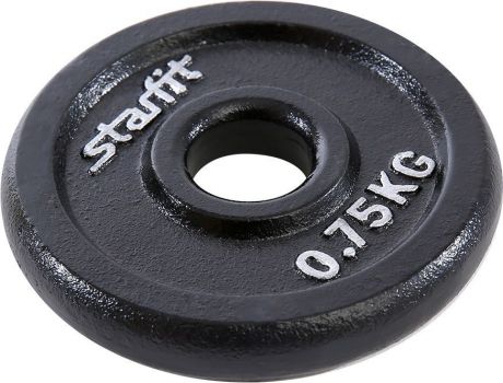 Диск Starfit "BB-204", чугунный, цвет: черный, посадочный диаметр 26 мм, 0,75 кг