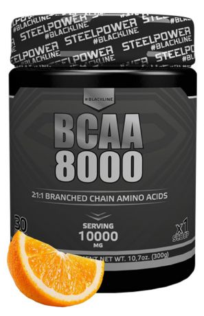 BCAA SteelPower Nutrition BCAA8000 300 г, вкус Апельсин