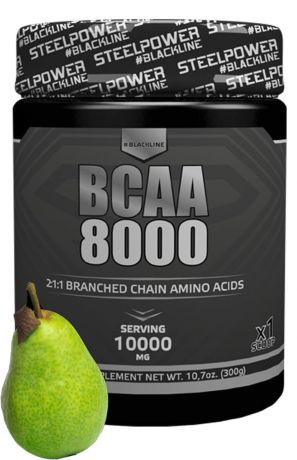 BCAA SteelPower Nutrition BCAA8000 300 г, вкус Груша