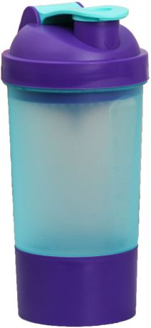 Шейкер Fidget Go bottle, фиолетово-голубой, с чашей под протеин, 500 мл