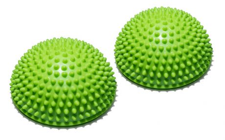 Полусфера Original FitTools, массажная, балансировочная, цвет: зеленый, 2 шт