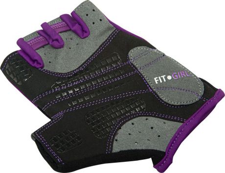 Перчатки для фитнеса Starfit, цвет: черный, фиолетовый, серый. SU-113. Размер XS