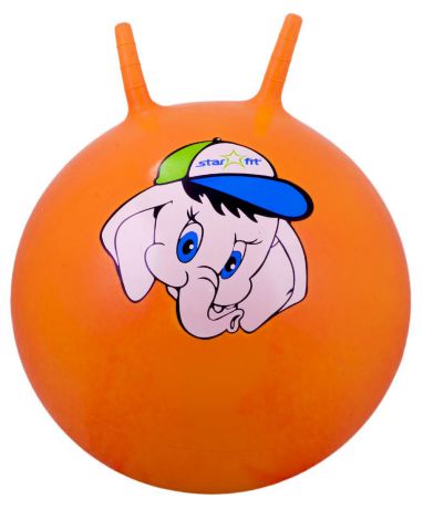 Мяч-попрыгун Starfit "GB-401. Слоненок", с рожками, цвет: оранжевый, диаметр 45 см