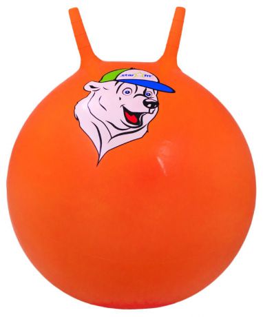 Мяч-попрыгун Starfit "Медвежонок", с рожками, цвет: оранжевый, диаметр 65 см