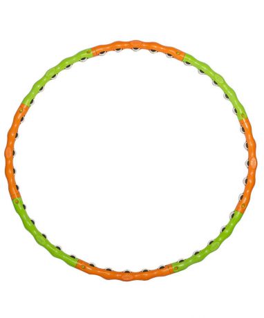 Обруч массажный "Starfit", разборный, цвет: зеленый, оранжевый, диаметр 98 см