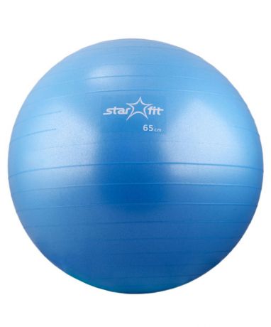 Мяч гимнастический "Starfit", антивзрыв, с насосом, цвет: синий, диаметр 65 см
