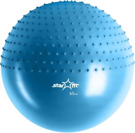 Мяч гимнастический "Starfit", полумассажный, цвет: синий, диаметр 65 см