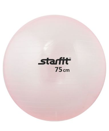 Мяч гимнастический "Starfit", цвет: прозрачный, розовый, диаметр 75 см