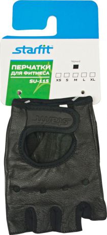 Перчатки для фитнеса Starfit "SU-115", цвет: черный. Размер M