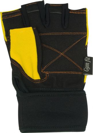 Перчатки для фитнеса Starfit "SU-121", цвет: черный, желтый. Размер M