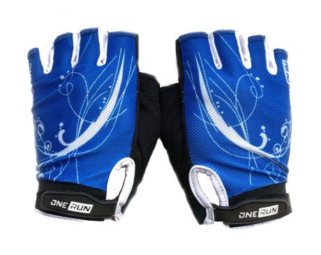 Перчатки для фитнеса OneRun женские узор, AI-05-789-M, синий, черный, размер M
