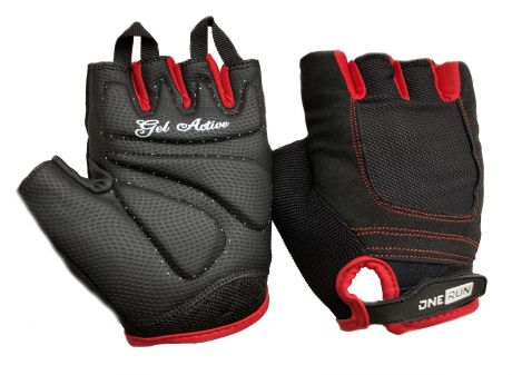 Перчатки для фитнеса OneRun женские гелевые, AI-05-785-XS, красный, черный, размер XS