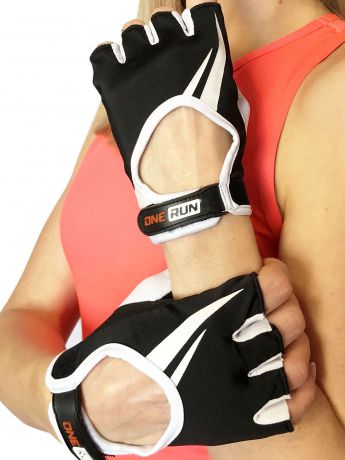 Перчатки для фитнеса OneRun женские, 16-1731W-XS, белый, черный, размер XS
