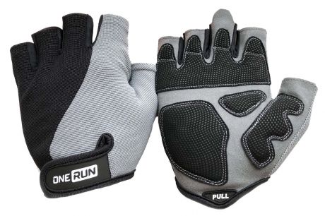 Перчатки для фитнеса OneRun мужские, 16-1562G-S, серый, черный, размер S