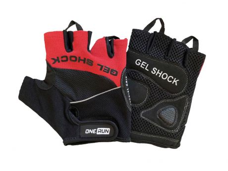 Перчатки для фитнеса OneRun, цвет черный, красный размер S