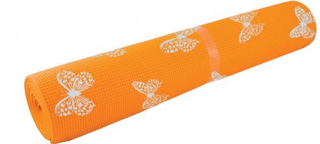 Коврик для йоги "Atemi", с рисунком, цвет: оранжевый, 173 х 61 х 0,4
