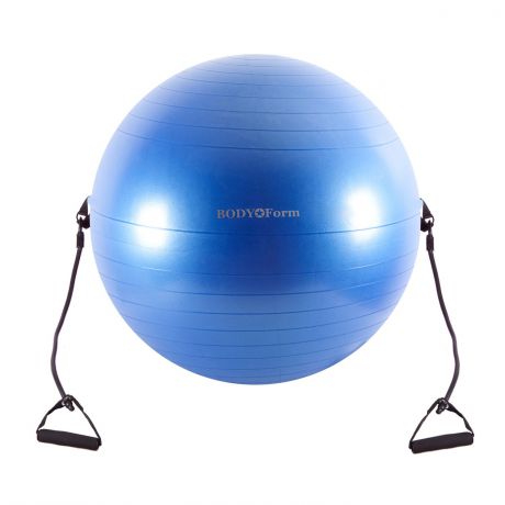 Мяч для фитнеса BodyForm Мяч гимнастический с эспандером BF-GBE01AB (34") 85 см., BF-GBE01AB-01, синий
