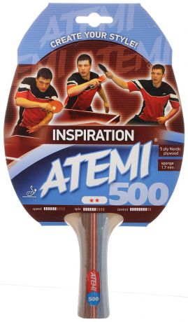 Ракетка для настольного тенниса Atemi "Inspiration 500", цвет: красный, черный