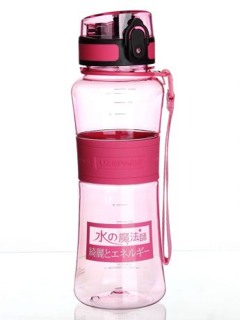 Бутылка для воды UZSPACE Magic Ion, цвет: розовый, 550 мл