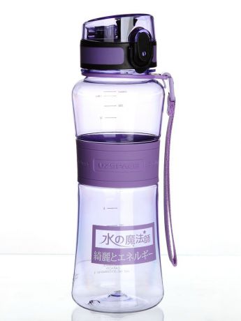 Бутылка для воды UZSPACE Magic Ion, цвет: фиолетовый, 550 мл