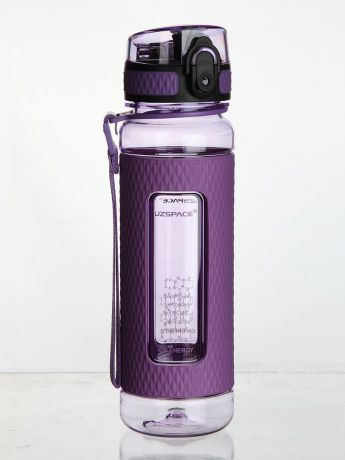 Бутылка для воды UZSPACE Diamond, цвет: фиолетовый, 450 мл