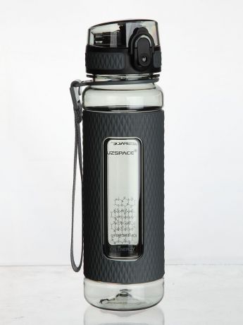 Бутылка для воды UZSPACE Diamond, цвет: серый, 450 мл