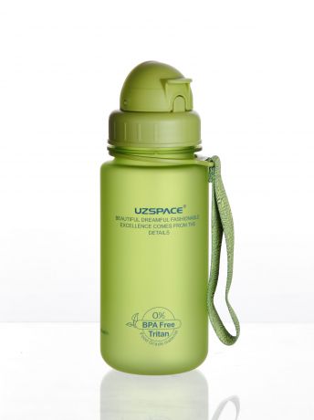Бутылка для воды Uzspace Colorful Frosted, цвет: зеленый, 400 мл