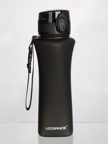 Бутылка для воды UZSPACE One-touch Sports, цвет: черный, 500 мл
