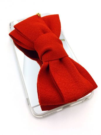 Чехол для сотового телефона Мобильная мода iPhone 6/6S Plus Накладка 3D с красным бантом из ткани, красный