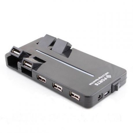 USB-концентратор Mobiledata Разветвитель USB 2.0 на 10 портов, черный