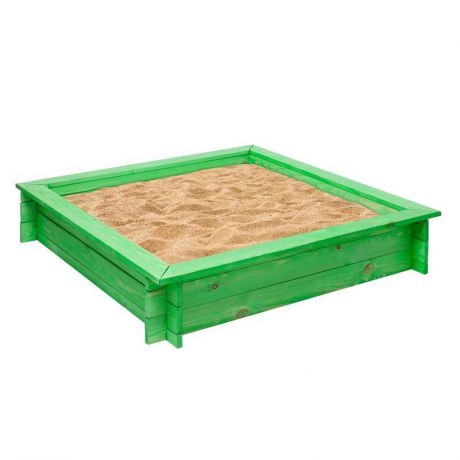 Песочница PAREMO "Клио", деревянная, 110 x 110 x 25 см, цвет: зеленый. PS117-01