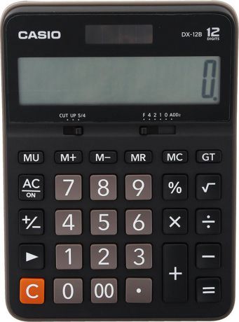 Калькулятор настольный Casio, черный, коричневый, DX-12B