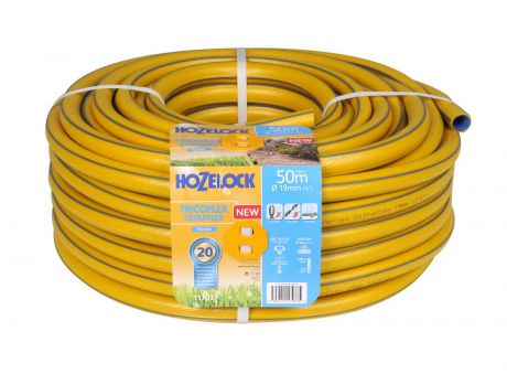 Шланг поливочный Hozelock "Tricoflex Ultraflex" 117037, 3/4" 50 м, желтый, серый