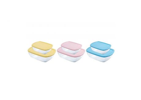 Набор форм для запекания Pyrex Candy прямоугольные с крышками, 912S910