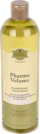 Шампунь Greenpharma "Pharma Volume" увеличивающий объем, с экстрактом тысячелистника и лапчатки, для тонких и хрупких волос, 500 мл