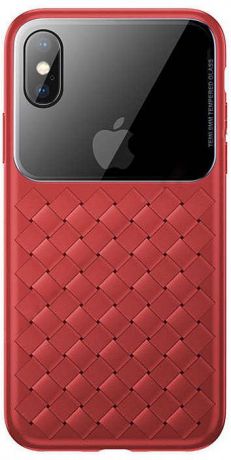 Чехол для сотового телефона Baseus Glass & Weaving (WIAPIPH65-BL09) для iPhone Xs Max, красный