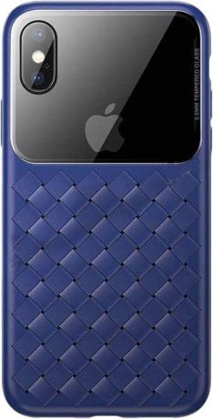 Чехол для сотового телефона Baseus Glass & Weaving (WIAPIPH58-BL03) для iPhone X/Xs, синий
