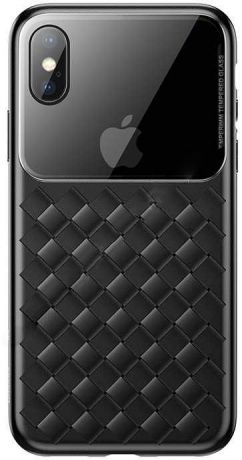 Чехол для сотового телефона Baseus Glass & Weaving (WIAPIPH58-BL01) для iPhone X/Xs, черный