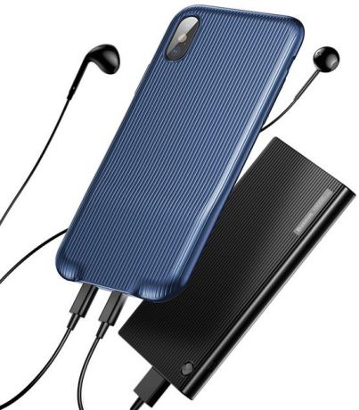 Чехол для сотового телефона Baseus Audio (WIAPIPHX-VI15) для Apple iPhone X, темно-синий