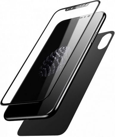 Защитное стекло Baseus Glass Film Set  для iPhone X , черный