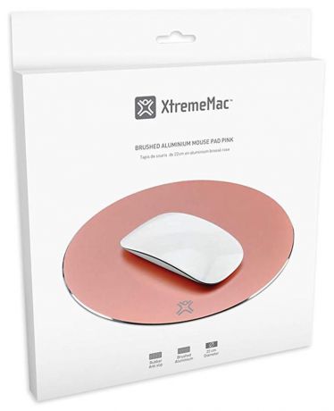 Коврик для мыши XtremeMac ROUND ALUMINUM MOUSE PAD, розовый