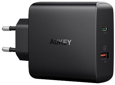 Зарядное устройство AUKEY Wall Charger PD/QC 3.0 USB-A/C PA-Y11, черный