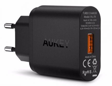 Зарядное устройство AUKEY Qualcomm Quick Charge 3.0 PA-T9, черный