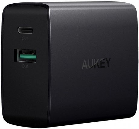 Зарядное устройство AUKEY Wall Charger Dual Port USB-A/C PA-Y9, черный